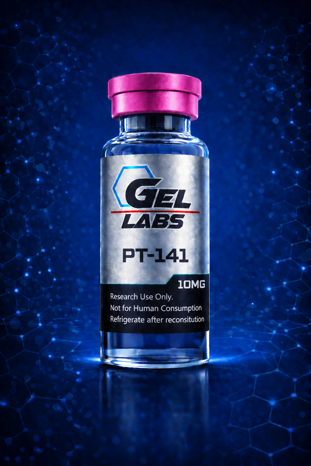 PT-141 10mg research peptide vial from GEL Labs